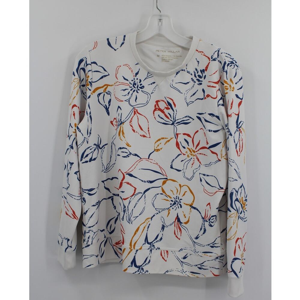 Peter Millar Womens Birdie Multi Floral Sport Golf Sweatshirt Medium